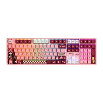 Teclado Mecânico Gamer Akko 5108B-Plus, RGB, Bluetooth, Switch Cream Yellow V3 Pro, N-Key, ANSI, Demon Slayer Kamado Nezuk, Rosa Teclado Mecânico Gamer Akko 5108B-Plus, RGB, Bluetooth, Switch Cream Yellow V3 Pro, N-Key, ANSI, Demon Slayer Kamado Nezuk, Rosa