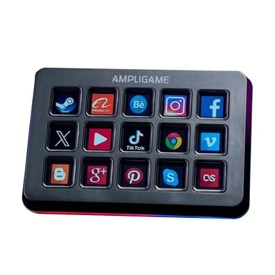 Mesa Controladora Fifine Ampligame D6 Control, 15 Teclas, Gaming Edition, Preto - D6