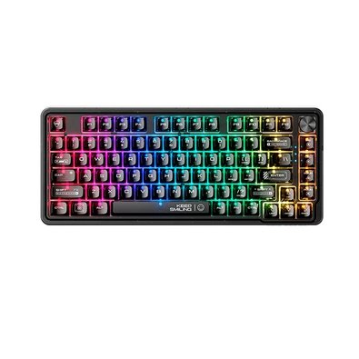 Teclado Mecânico Gamer Machenike K500f-B81 CRYSTAL, 75%, Switch Crystal Tátil Hot-Swappable, Gasket, RGB, Preto Transparente - K500F-B81 BK BY Teclado Mecânico Gamer Machenike K500f-B81 CRYSTAL, 75%, Switch Crystal Tátil Hot-Swappable, Gasket, RGB, Preto Transparente - K500F-B81 BK BY