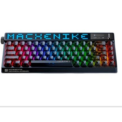 Teclado Mecânico Gamer Machenike KT68-B68W Pro, 65%, Switch Gateron North Pole Linear, Tri-Mode, com Tela LED, RGB, Preto - KT68 PRO RGB BK Teclado Mecânico Gamer Machenike KT68-B68W Pro, 65%, Switch Gateron North Pole Linear, Tri-Mode, com Tela LED, RGB, Preto - KT68 PRO RGB BK