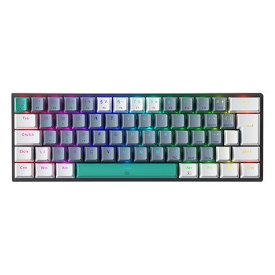 Teclado Mecânico Gamer Machenike K500-B61, RGB Switch Blue, HotSwap, C/Fio, PT-BR, Cinza e Branco Teclado Mecânico Gamer Machenike K500-B61, RGB Switch Blue, HotSwap, C/Fio, PT-BR, Cinza e Branco