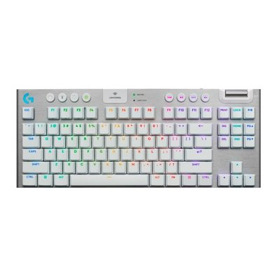 Teclado Mecânico Gamer Sem Fio Logitech G915 X Lightspeed, Design TKL RGB Lightsync, USB ou Bluetooth e Switch GL Tactile, Branco - 920-012732