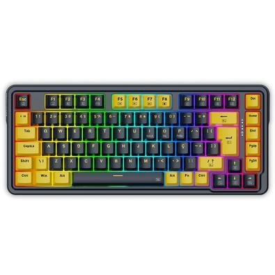 Teclado Mecânico Gamer Redragon ELF, RGB Chroma Mk.II, Switch Melt Gold, Cabo USB-C Removível, ABNT2, Preto E Laranja - K649PY-RGB PT Teclado Mecânico Gamer Redragon ELF, RGB Chroma Mk.II, Switch Melt Gold, Cabo USB-C Removível, ABNT2, Preto E Laranja - K649PY-RGB PT