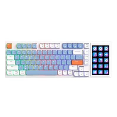 Teclado Mecânico Gamer Ajazz AKP815, USB-C, Branco, Azul e Laranja - AKP815 Teclado Mecânico Gamer Ajazz AKP815, USB-C, Branco, Azul e Laranja - AKP815