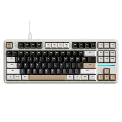 Teclado Mecânico Gamer Attack Shark X87, TKL, RGB, Cheese White, Branco - AS-X87-CH-WT Teclado Mecânico Gamer Attack Shark X87, TKL, RGB, Cheese White, Branco - AS-X87-CH-WT
