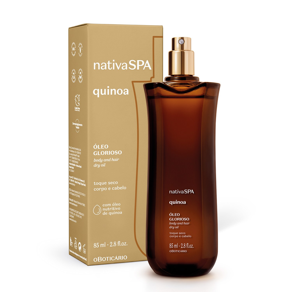 Óleo Multifuncional Glorioso Corpo e Cabelos Nativa SPA Quinoa 85ml Óleo Multifuncional Glorioso Corpo e Cabelos Nativa SPA Quinoa 85ml