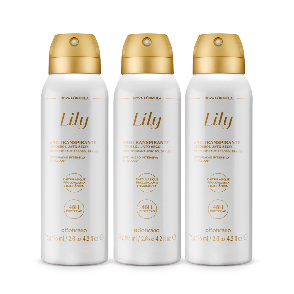 Combo Lily: Desodorante Antitranspirante Aerosol 3x125ml cada