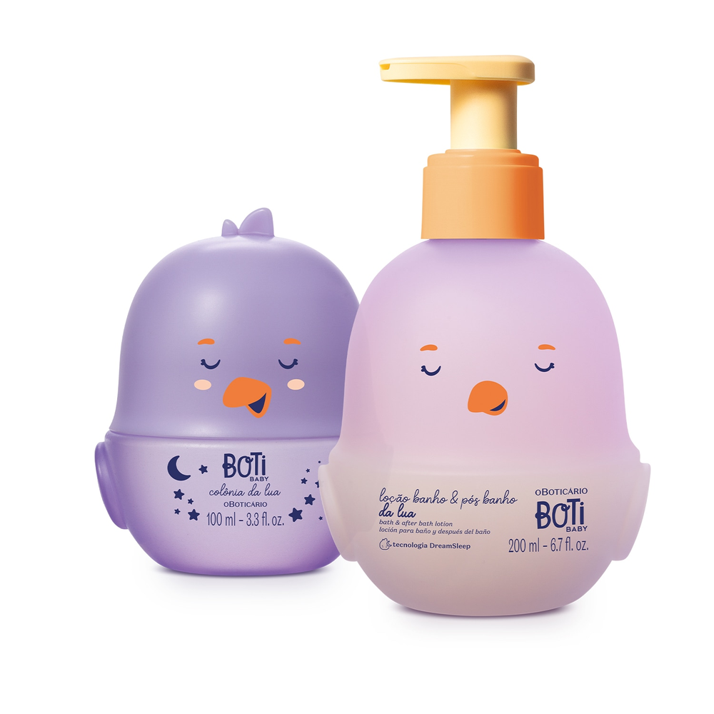 Combo Boti Baby Lua: Colônia Para Bebê 100ml + Loção Corporal Banho e Pós-Banho 200ml