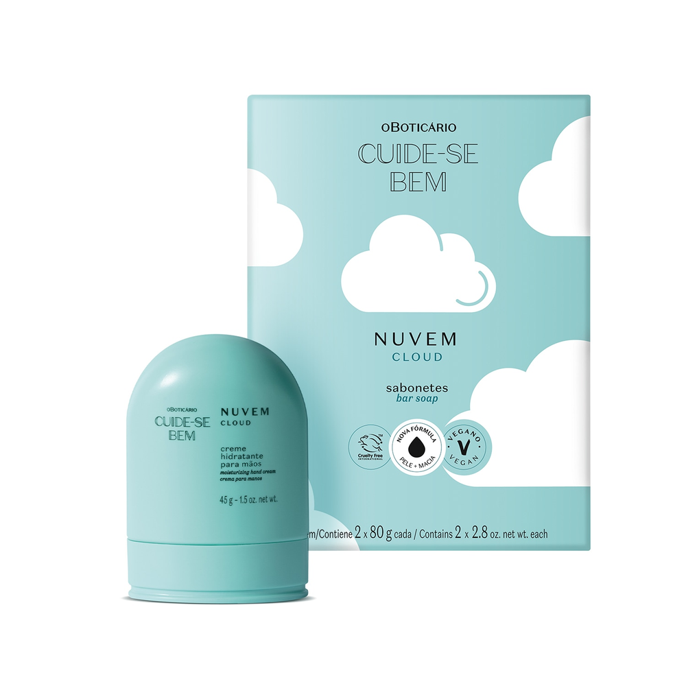 Combo Cuide-se Bem Nuvem: Creme Para as Mãos 45g + Sabonete em Barra 2x80g Combo Cuide-se Bem Nuvem: Creme Para as Mãos 45g + Sabonete em Barra 2x80g
