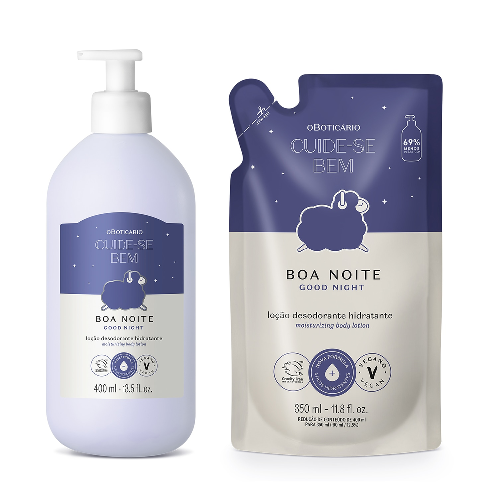 Combo Cuide-se Bem Boa Noite: Loção Corporal 400ml + Refil 350ml
