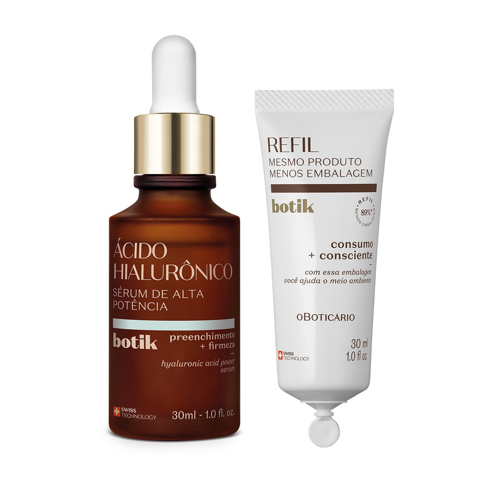 Combo Botik Ácido Hialurônico: Sérum Facial de Alta Potência 30ml + Refil 30ml Combo Botik Ácido Hialurônico: Sérum Facial de Alta Potência 30ml + Refil 30ml
