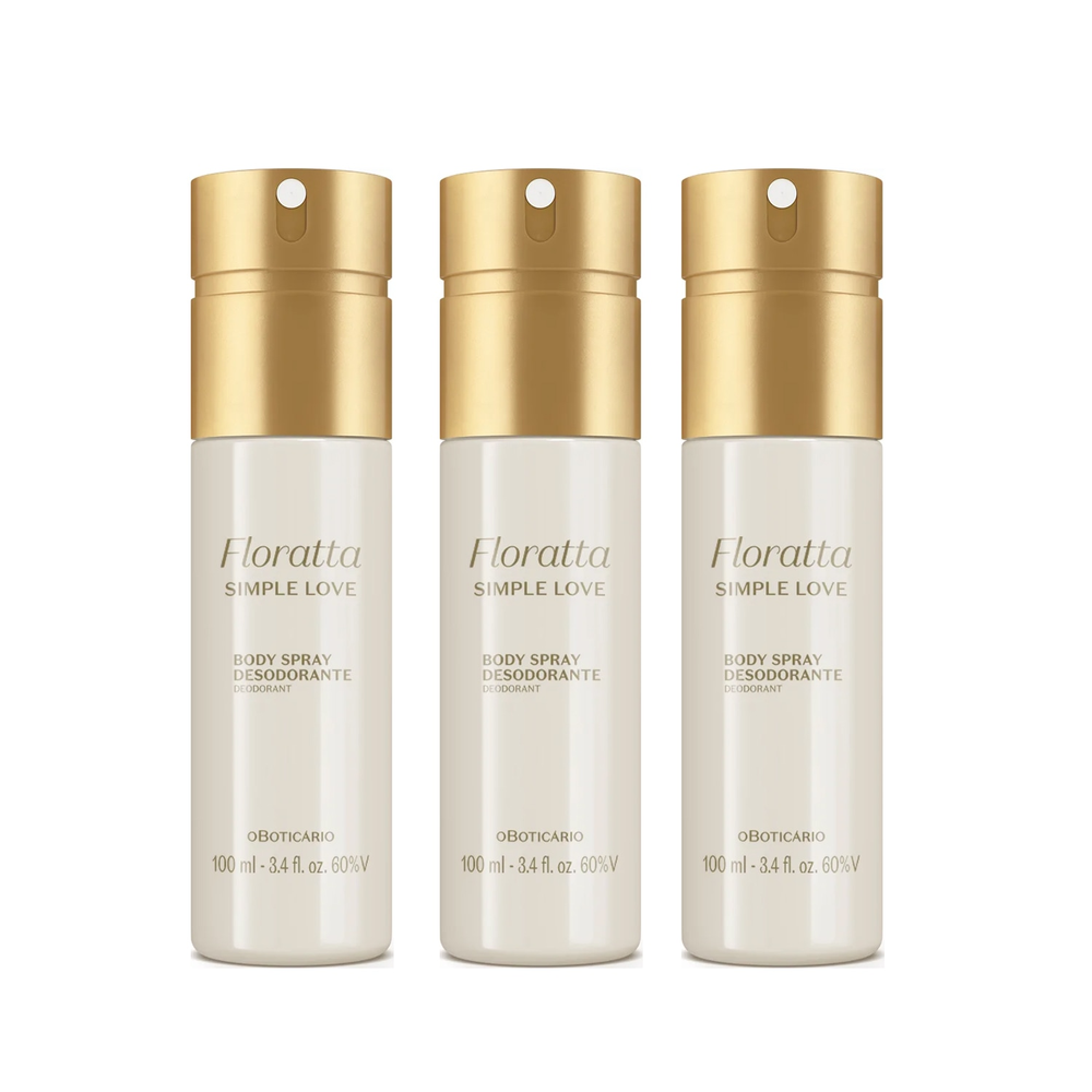 Combo Body Spray Floratta Simple Love 100ml (3 unidades)
