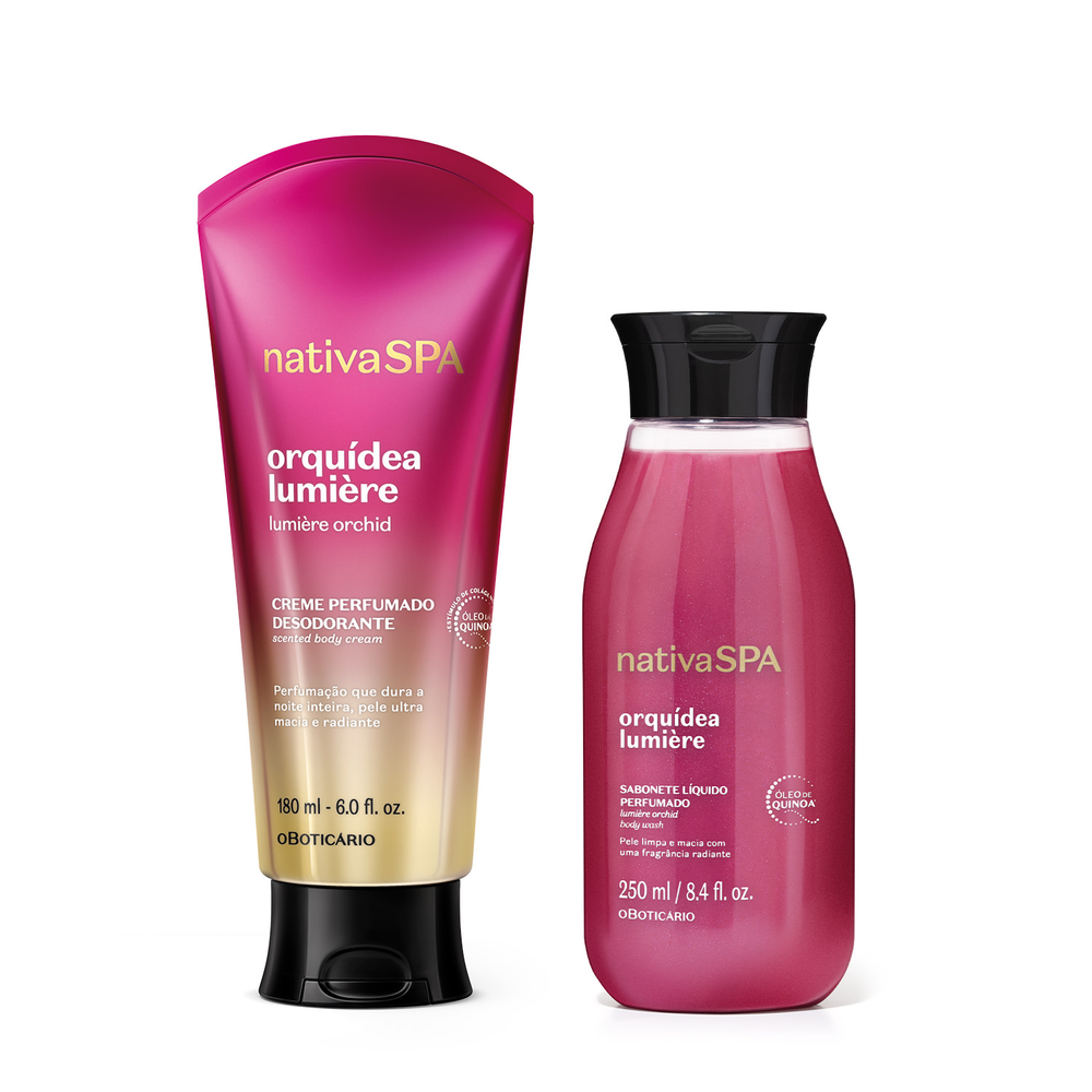 Combo Nativa SPA Orquídea Lumière: Creme Perfumado Desodorante 180ml + Sabonete Líquido Corporal 250ml Combo Nativa SPA Orquídea Lumière: Creme Perfumado Desodorante 180ml + Sabonete Líquido Corporal 250ml