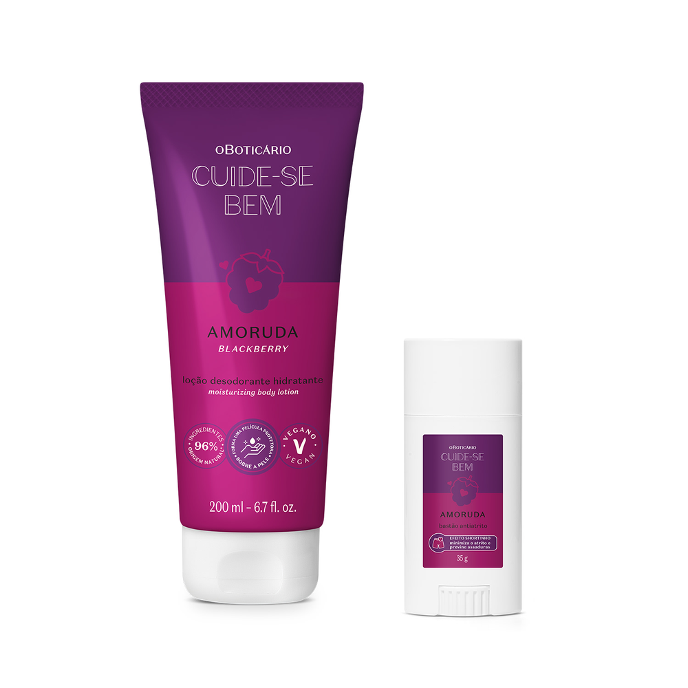 Combo Cuide-se Bem Amoruda: Loção Corporal 200ml + Bastão Anti-Atrito 35g Combo Cuide-se Bem Amoruda: Loção Corporal 200ml + Bastão Anti-Atrito 35g