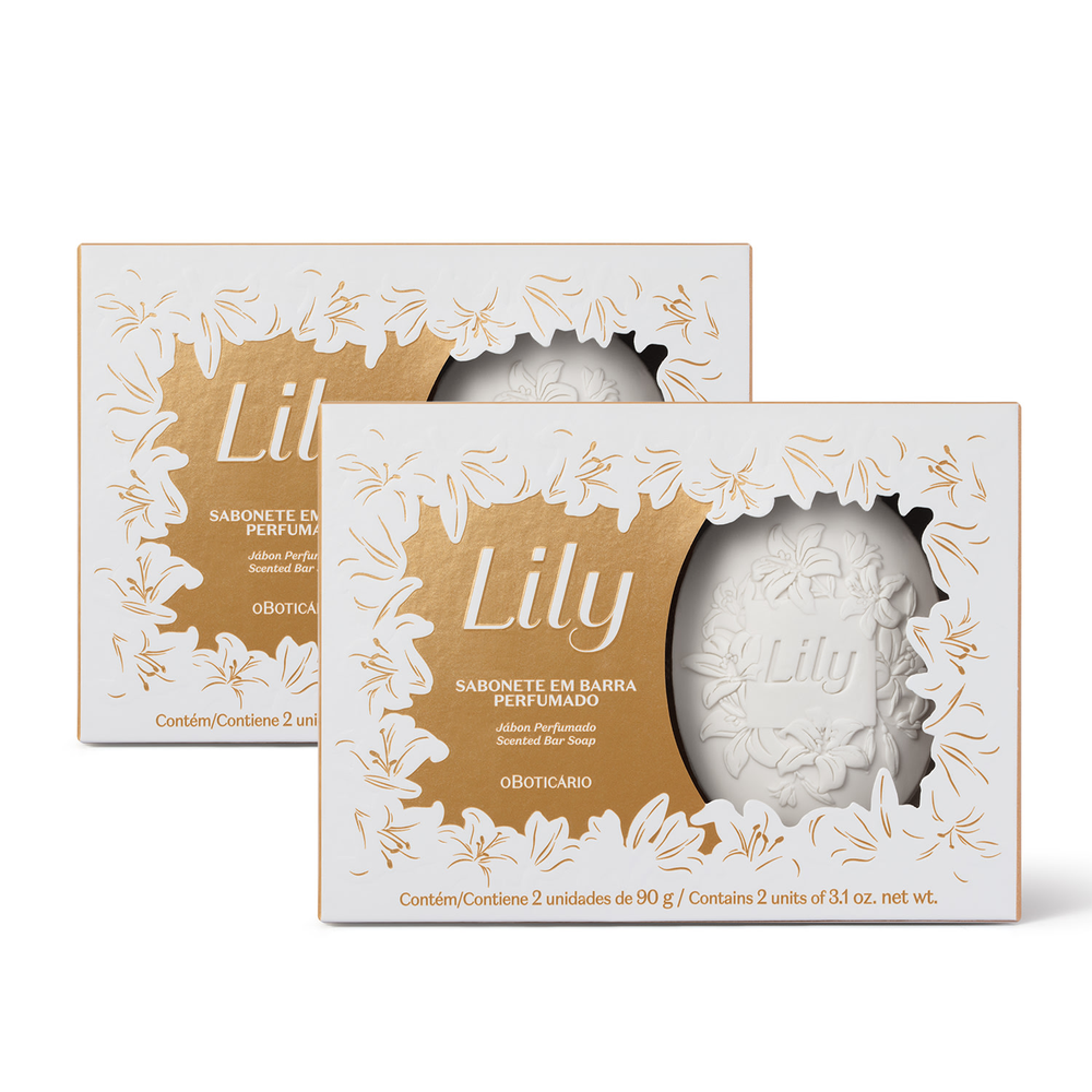 Combo Sabonetes Em Barra Perfumados Lily 2x90g (2 itens) Combo Sabonetes Em Barra Perfumados Lily 2x90g (2 itens)