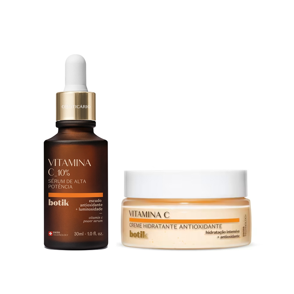 Combo Sérum Vitamina C 10% Botik 30ml + Creme Hidratante Vitamina C Botik 50g Combo Sérum Vitamina C 10% Botik 30ml + Creme Hidratante Vitamina C Botik 50g