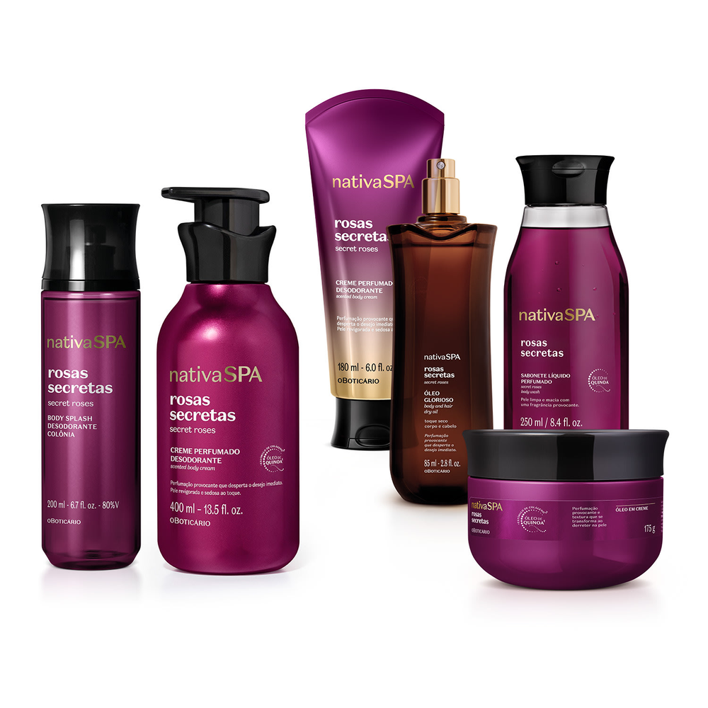 Combo Nativa SPA Rosas Secretas Completo (6 itens) Combo Nativa SPA Rosas Secretas Completo (6 itens)