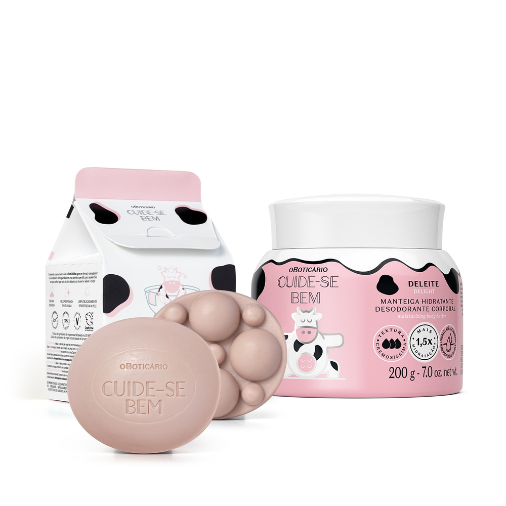 Combo Cuide-Se Bem Deleite: Manteiga Corporal 200g +Sabonete Em Barra 2x90g Combo Cuide-Se Bem Deleite: Manteiga Corporal 200g +Sabonete Em Barra 2x90g