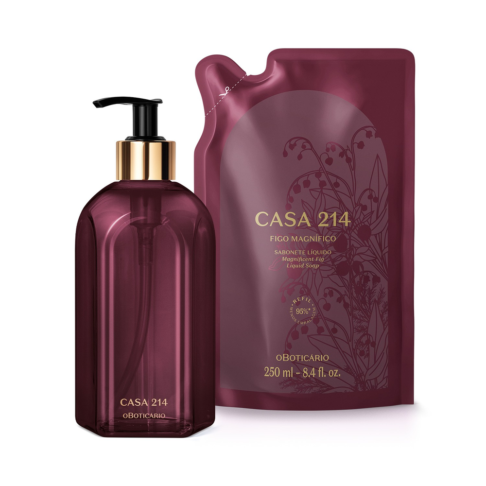 Combo Casa 214 Figo Magnífico: Sabonete Líquido 250ml + Refil 250ml Combo Casa 214 Figo Magnífico: Sabonete Líquido 250ml + Refil 250ml