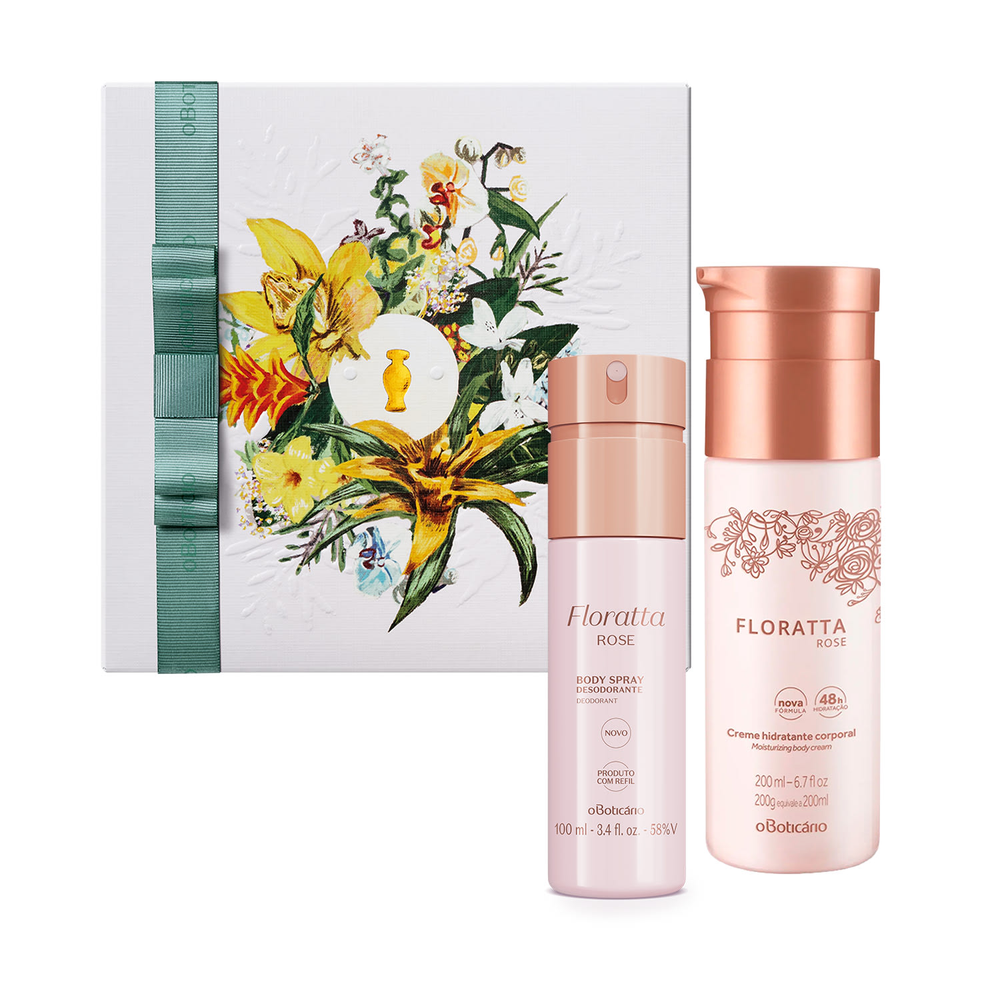 Combo Presente Dia das Mães Floratta Rose: Body Spray 100ml + Creme Corporal 200ml Combo Presente Dia das Mães Floratta Rose: Body Spray 100ml + Creme Corporal 200ml