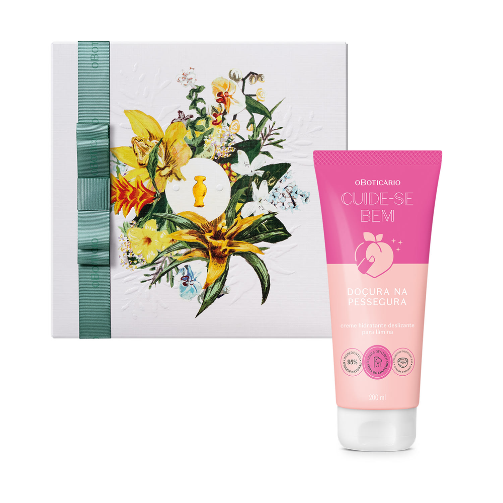 Combo Presente Dia das Mães Creme Hidratante Deslizante Para Lâmina Cuide-se Bem Doçura na Pessegura 200ml Combo Presente Dia das Mães Creme Hidratante Deslizante Para Lâmina Cuide-se Bem Doçura na Pessegura 200ml