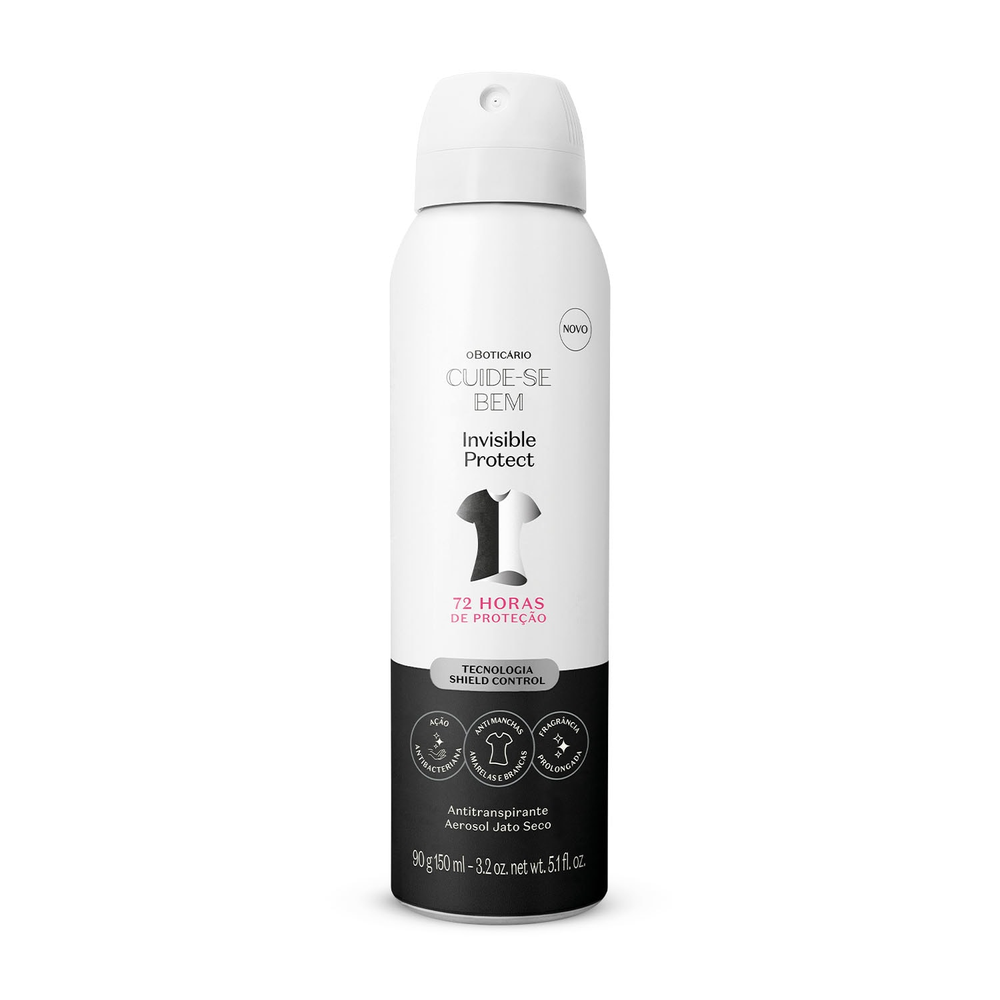 Antitranspirante Aerosol Jato Seco Cuide-se Bem Invisible Protect 90g/150ml Antitranspirante Aerosol Jato Seco Cuide-se Bem Invisible Protect 90g/150ml