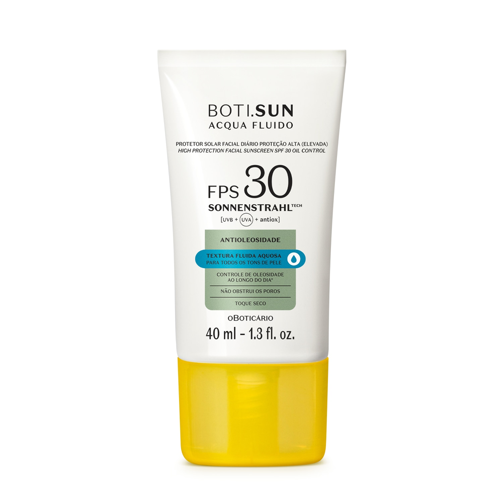 Protetor Solar Facial Antioleosidade FPS30 BOTI.SUN Acqua Fluido 40ml Protetor Solar Facial Antioleosidade FPS30 BOTI.SUN Acqua Fluido 40ml