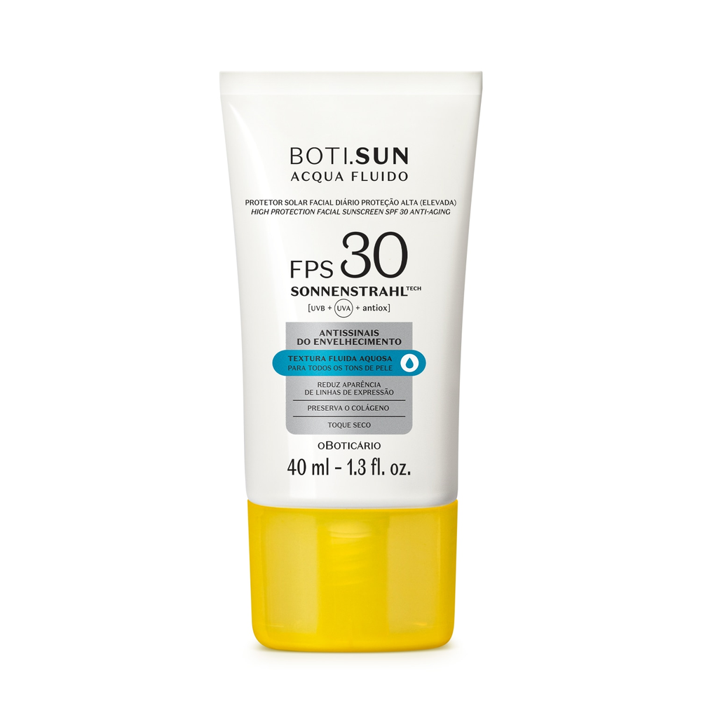 Protetor Solar Facial Antissinais FPS30 BOTI.SUN Acqua Fluido 40ml Protetor Solar Facial Antissinais FPS30 BOTI.SUN Acqua Fluido 40ml