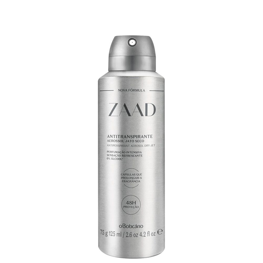 Desodorante Antitranspirante Aerossol Zaad 75g/125ml Desodorante Antitranspirante Aerossol Zaad 75g/125ml