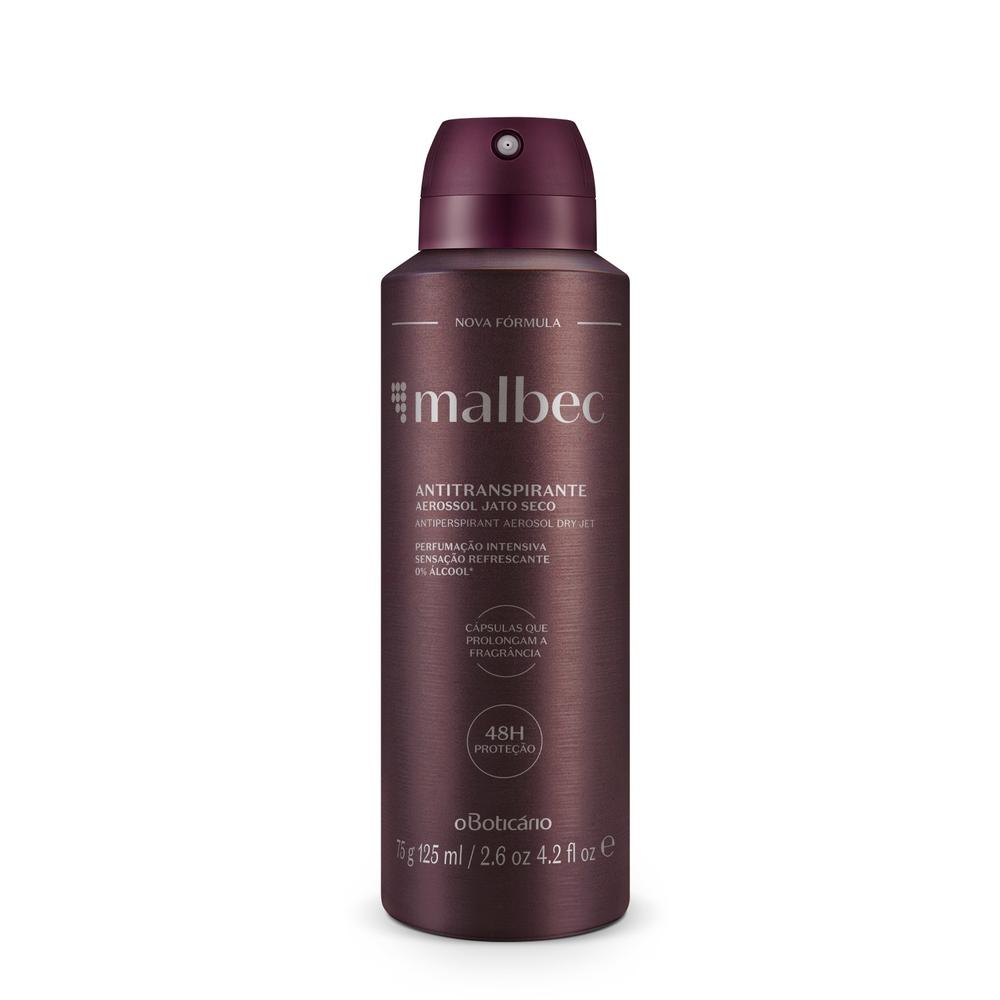 Desodorante Antitranspirante Malbec Aerossol 75g/125ml Desodorante Antitranspirante Malbec Aerossol 75g/125ml