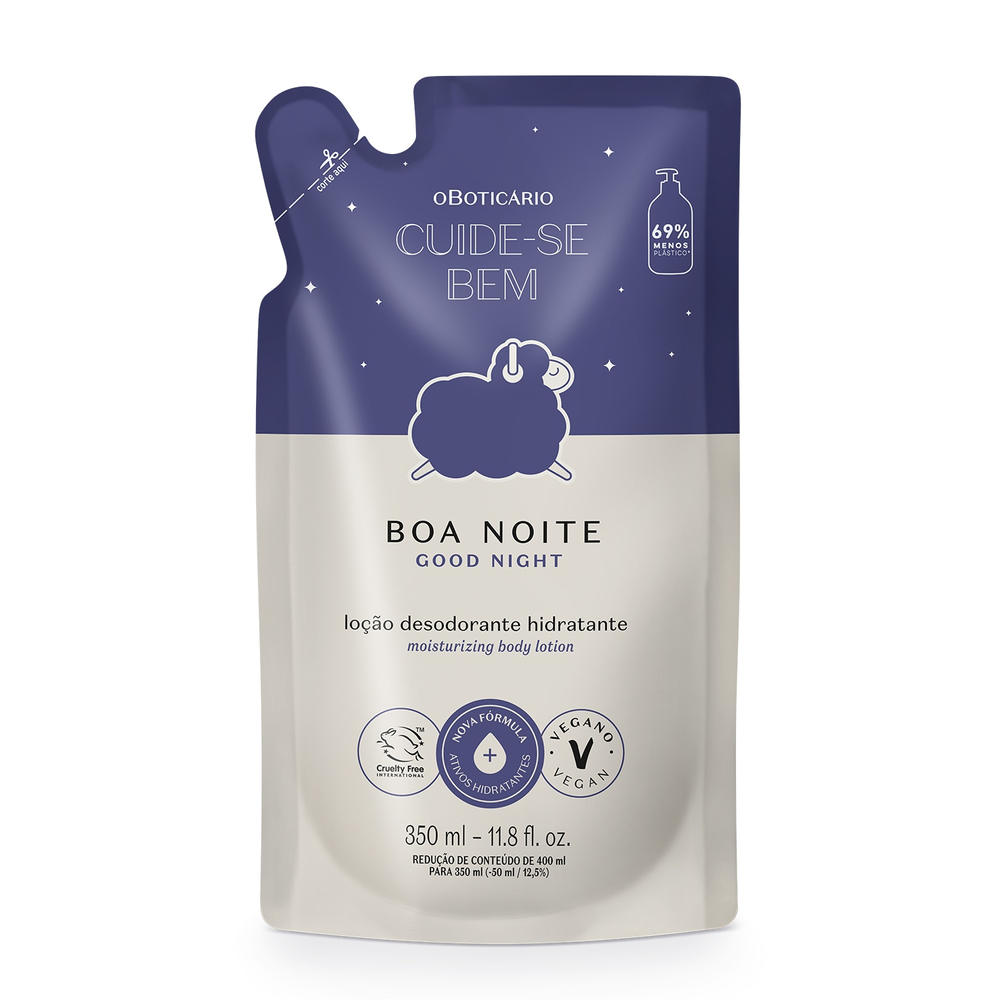 Refil Loção Hidratante Desodorante Corporal Cuide-se Bem Boa Noite 350ml Refil Loção Hidratante Desodorante Corporal Cuide-se Bem Boa Noite 350ml