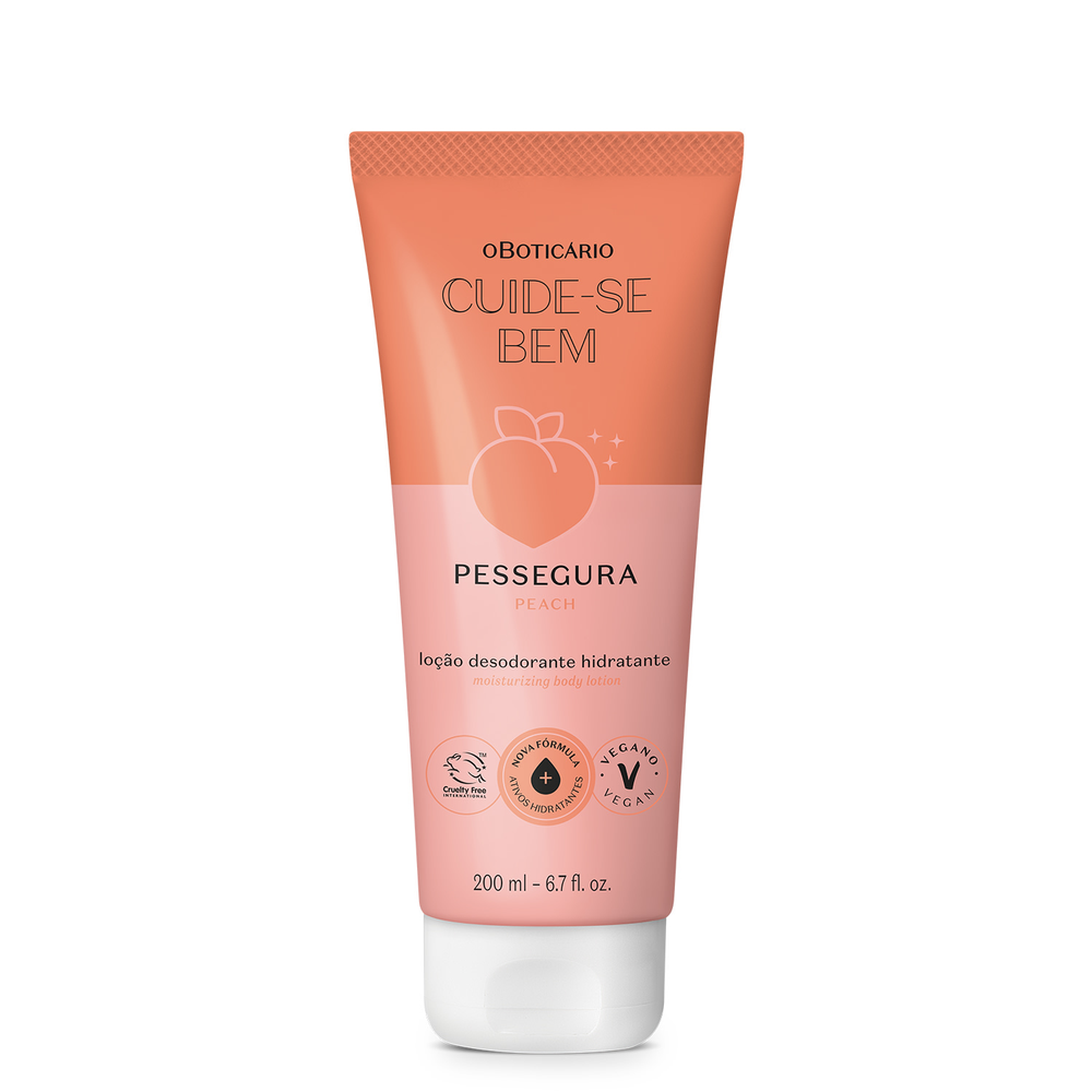 Loção Desodorante Hidratante Corporal Cuide-se Bem Pessegura 200ml