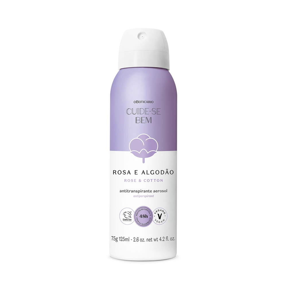 Desodorante Antitranspirante Aerosol Cuide-se Bem Rosa e Algodão 75g/125ml Desodorante Antitranspirante Aerosol Cuide-se Bem Rosa e Algodão 75g/125ml