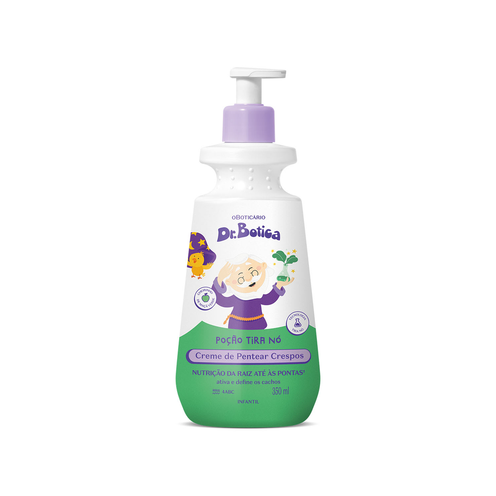 Creme Para Pentear Infantil Cabelos Crespos 4 ABC Dr.Botica Poção Tira Nó 350ml Creme Para Pentear Infantil Cabelos Crespos 4 ABC Dr.Botica Poção Tira Nó 350ml