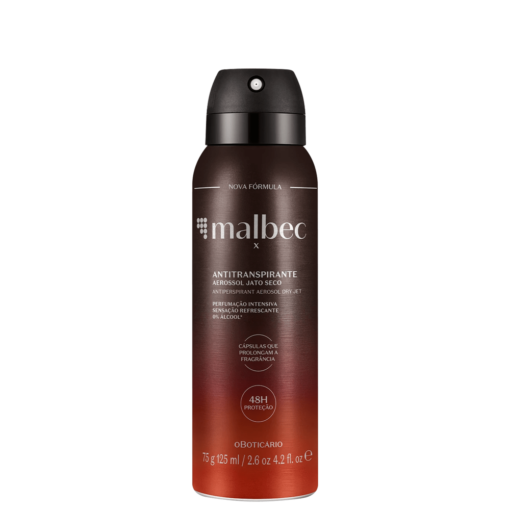 Desodorante Antitranspirante Aerossol Malbec X 75g/125ml