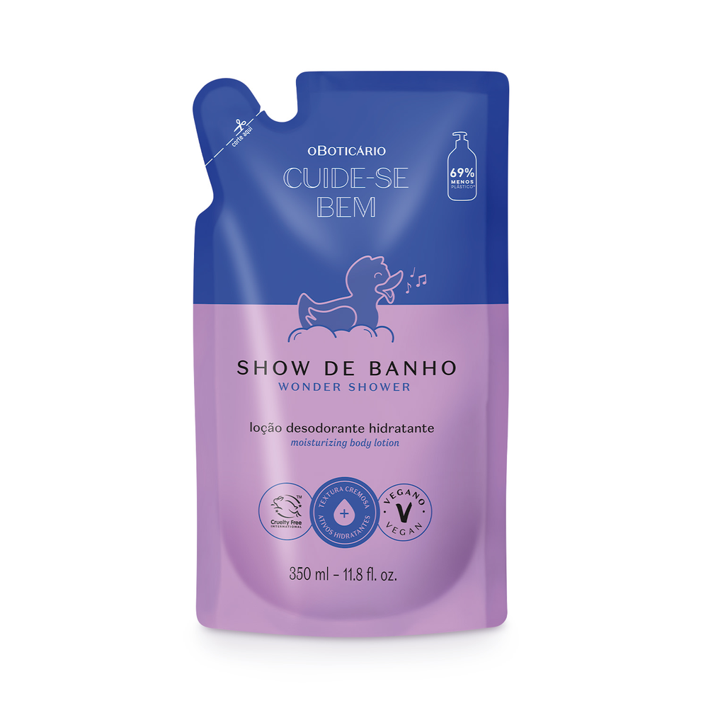 Refil Loção Desodorante Hidratante Corporal Cuide-se Bem Show de Banho 350ml