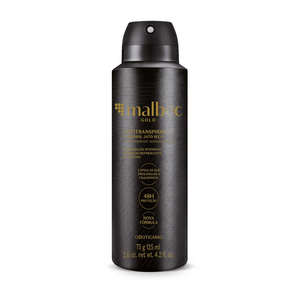 Desodorante Antitranspirante Aerossol Malbec Gold 75g/125ml Desodorante Antitranspirante Aerossol Malbec Gold 75g/125ml