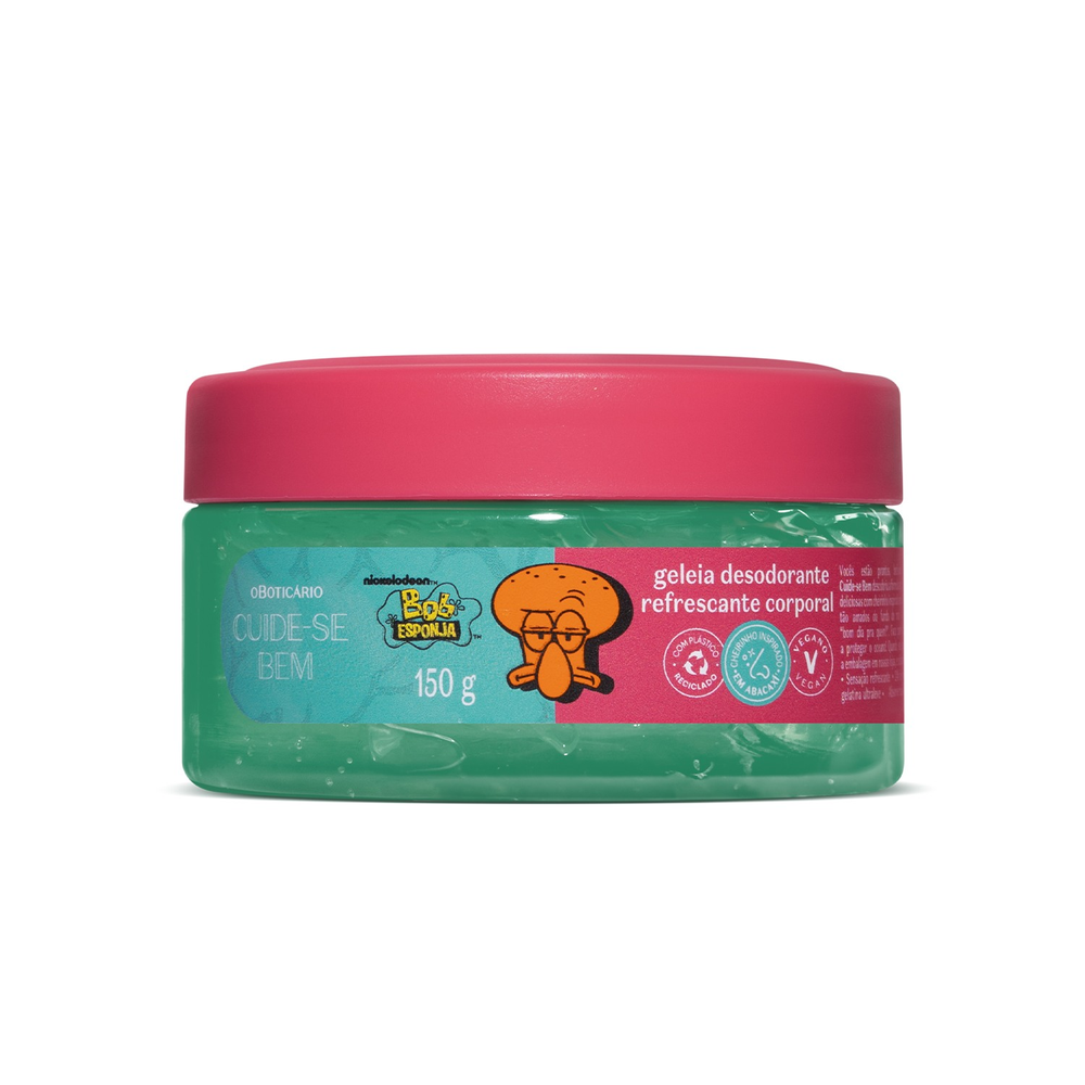 Geleia Desodorante Refrescante Corporal Cuide-se Bem Bob Esponja Lula Molusco 150g Geleia Desodorante Refrescante Corporal Cuide-se Bem Bob Esponja Lula Molusco 150g