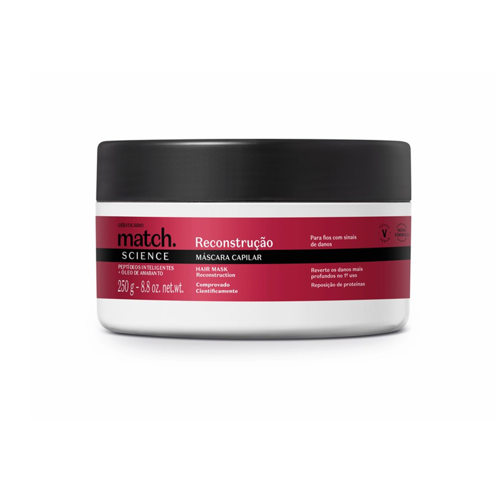 Máscara Capilar Match Science Reconstrução 250g Máscara Capilar Match Science Reconstrução 250g