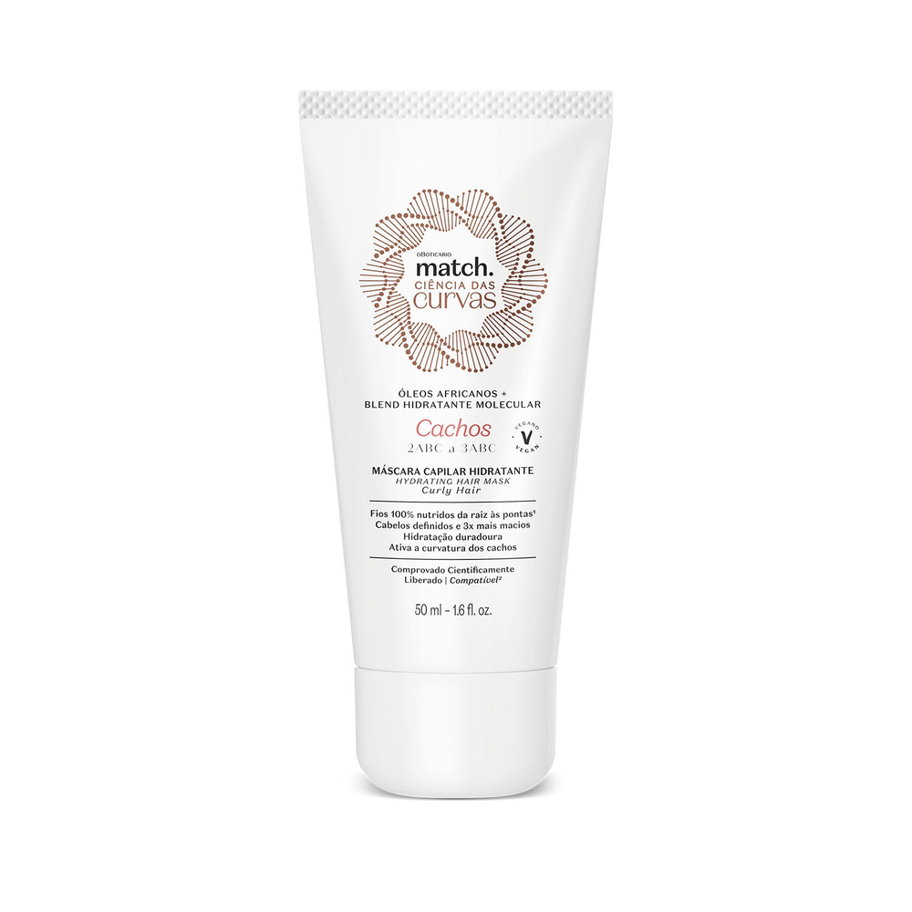 Máscara Capilar Hidratante Match Ciência das Curvas Cachos 50ml Máscara Capilar Hidratante Match Ciência das Curvas Cachos 50ml