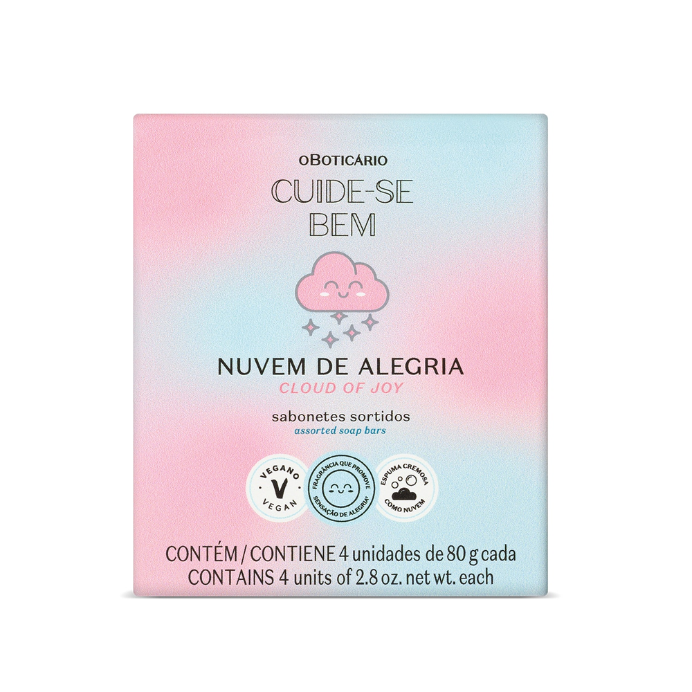 Kit Sabonetes Sortidos Cuide-se Bem Nuvem de Alegria 4x80g Kit Sabonetes Sortidos Cuide-se Bem Nuvem de Alegria 4x80g