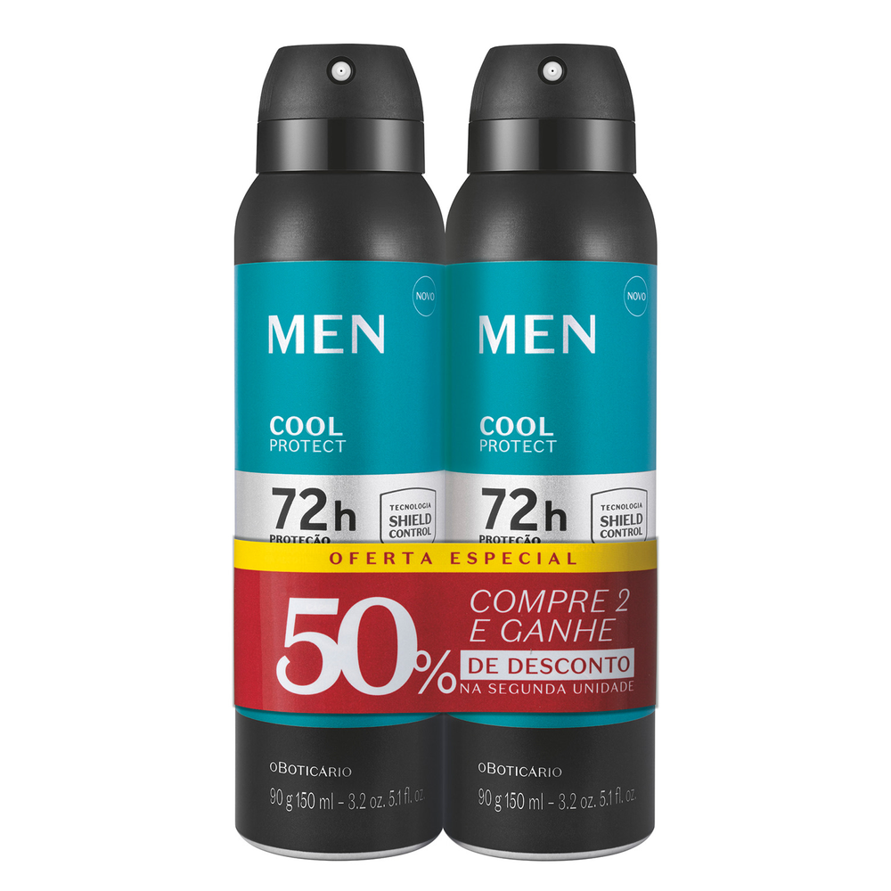 Kit Desodorante Antitranspirante Aerosol Men Cool Protect 2x90g/150ml Kit Desodorante Antitranspirante Aerosol Men Cool Protect 2x90g/150ml