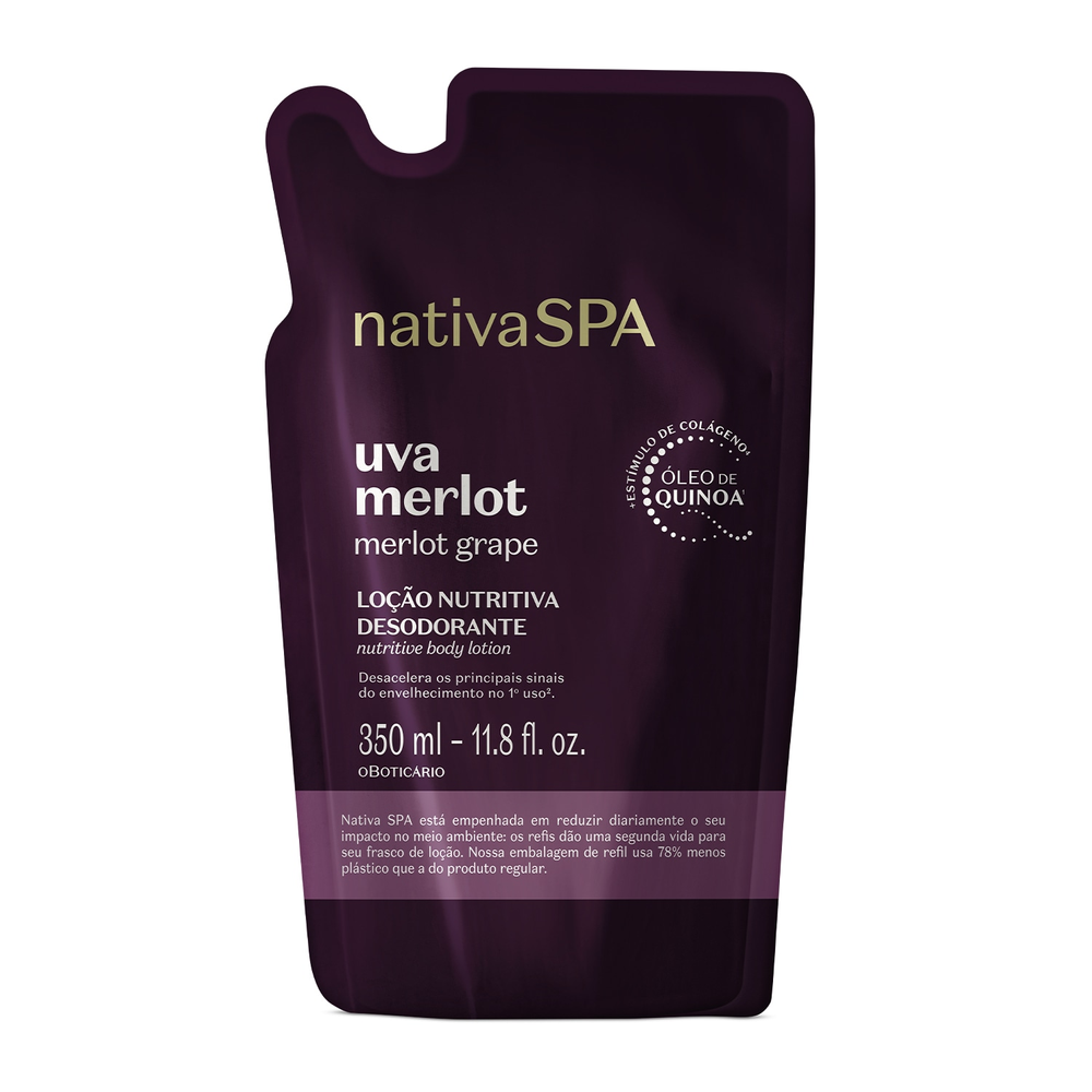 Refil Loção Nutritiva Desodorante Nativa Spa Uva Merlot 350ml Refil Loção Nutritiva Desodorante Nativa Spa Uva Merlot 350ml