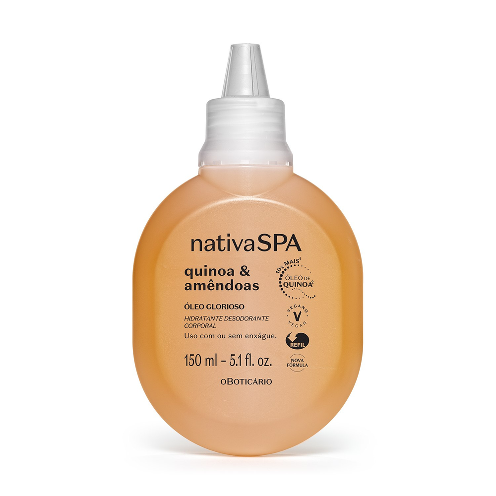 Refil Óleo Glorioso Hidratante Desodorante Corporal Nativa Spa Quinoa E Amêndoas 150ml Refil Óleo Glorioso Hidratante Desodorante Corporal Nativa Spa Quinoa E Amêndoas 150ml