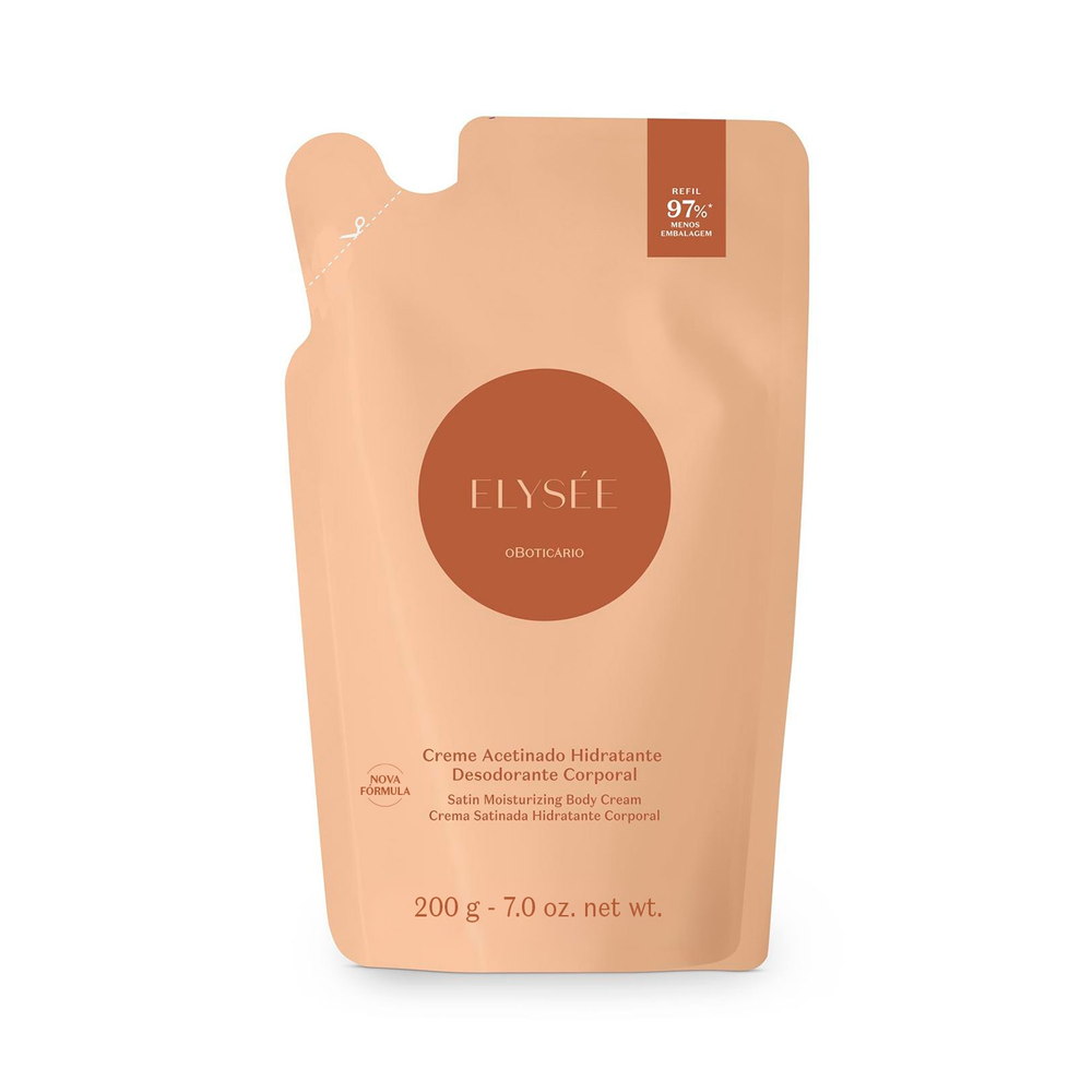 Refil Creme Desodorante Hidratante Corporal Acetinado Elysée 200g