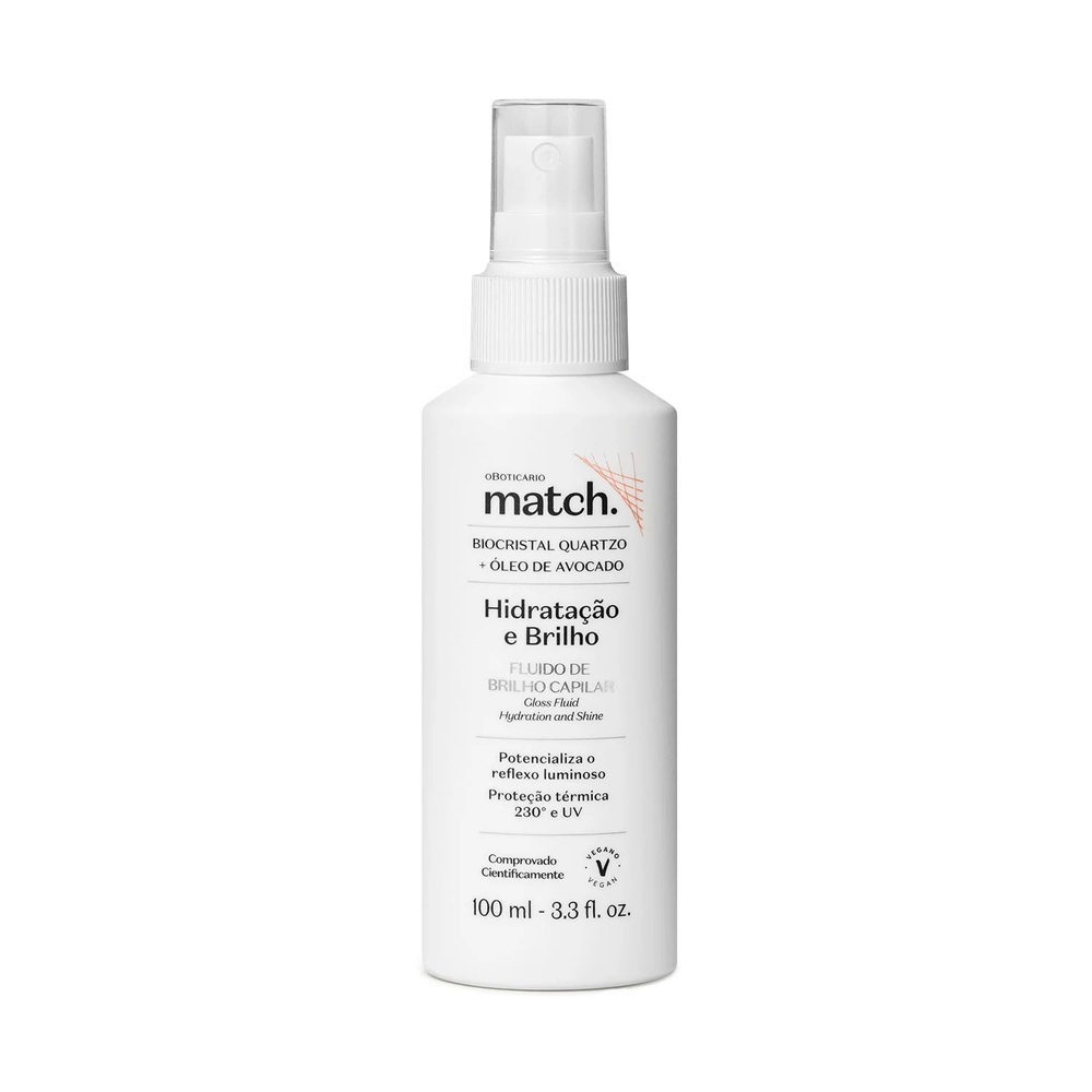 Spray Fluido de Brilho Capilar Match Hidratação e Brilho 100ml Spray Fluido de Brilho Capilar Match Hidratação e Brilho 100ml