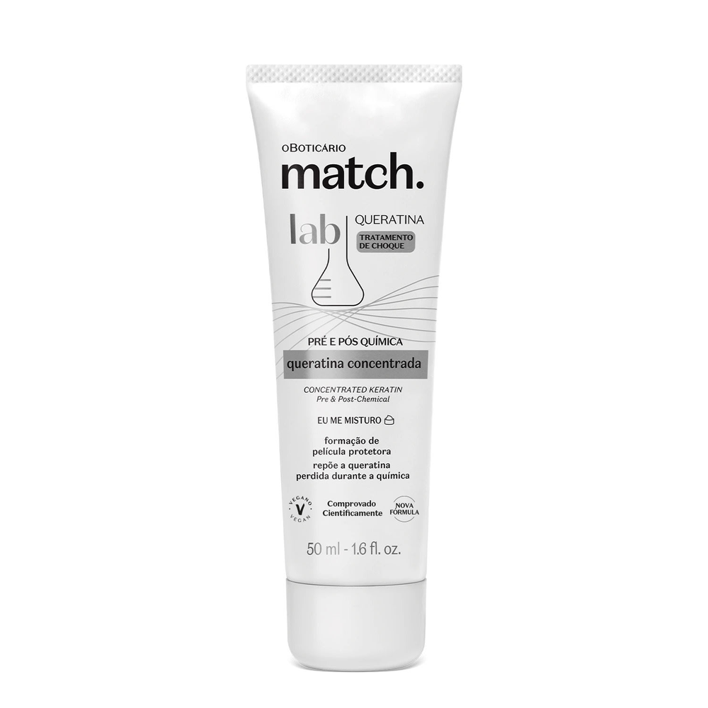 Queratina Concentrada Match. Lab Tratamento de Choque 50ml Queratina Concentrada Match. Lab Tratamento de Choque 50ml