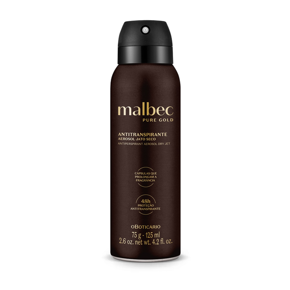 Desodorante Antitranspirante Aerosol Malbec Pure Gold 75g/125ml Desodorante Antitranspirante Aerosol Malbec Pure Gold 75g/125ml