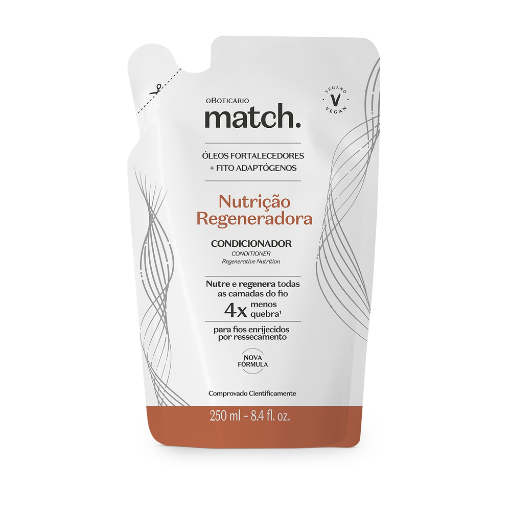 Refil Condicionador Match Nutrição Regeneradora 250ml Refil Condicionador Match Nutrição Regeneradora 250ml