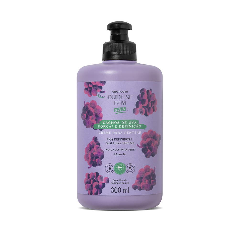 Creme Para Pentear Cuide-se Bem Feira Cachos de Uva 300ml Creme Para Pentear Cuide-se Bem Feira Cachos de Uva 300ml